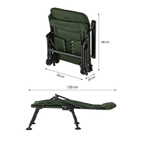 NC2702 KRZESŁO WĘDKARSKIE ZIELONO-CZARNE NILS CAMP